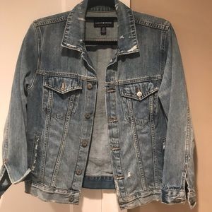 Lucky Brand Distressed Denim Jacket Size Large